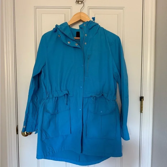 J. Crew Vibrant Blue Perfect Raincoat